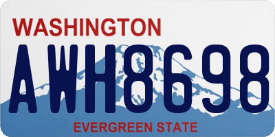WA license plate AWH8698