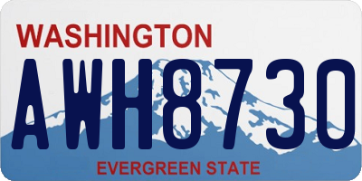 WA license plate AWH8730