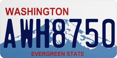 WA license plate AWH8750