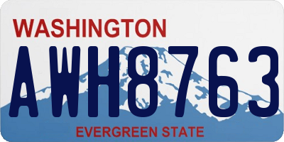 WA license plate AWH8763