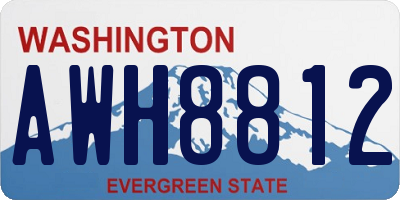 WA license plate AWH8812