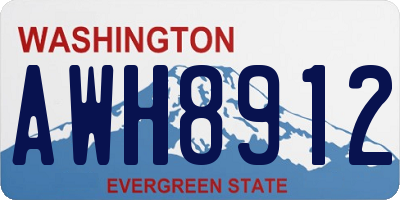 WA license plate AWH8912