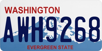 WA license plate AWH9268
