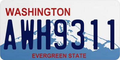 WA license plate AWH9311