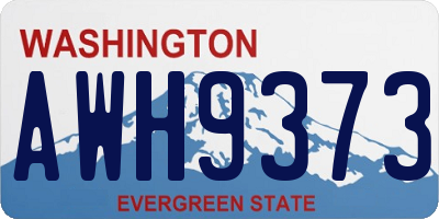 WA license plate AWH9373