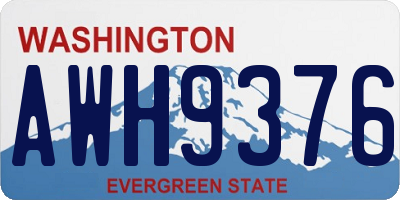 WA license plate AWH9376