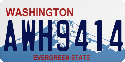 WA license plate AWH9414