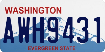 WA license plate AWH9431