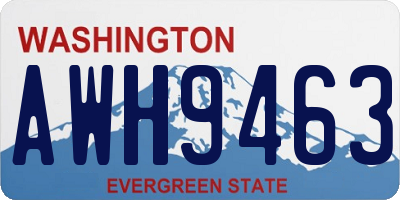 WA license plate AWH9463