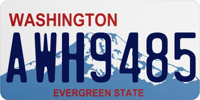 WA license plate AWH9485