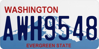 WA license plate AWH9548