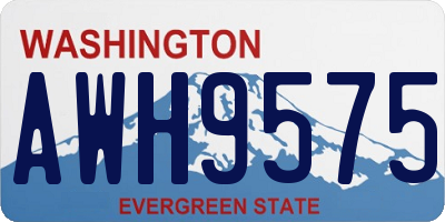 WA license plate AWH9575