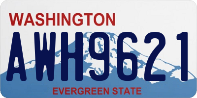WA license plate AWH9621