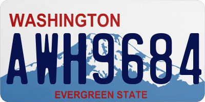 WA license plate AWH9684