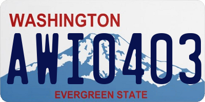 WA license plate AWI0403