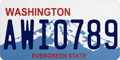 WA license plate AWI0789