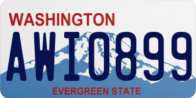 WA license plate AWI0899