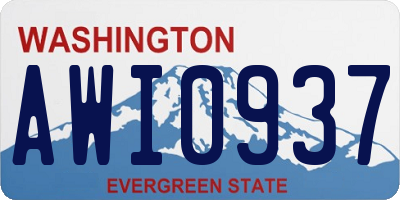 WA license plate AWI0937