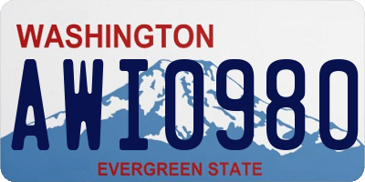 WA license plate AWI0980