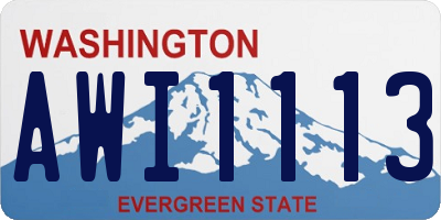 WA license plate AWI1113