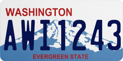 WA license plate AWI1243
