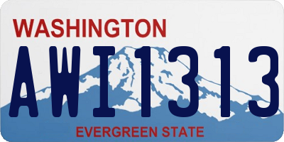 WA license plate AWI1313