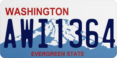 WA license plate AWI1364