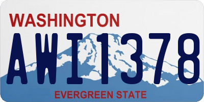 WA license plate AWI1378