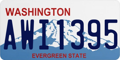 WA license plate AWI1395