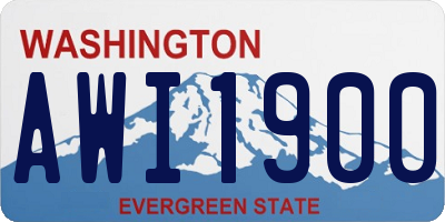 WA license plate AWI1900