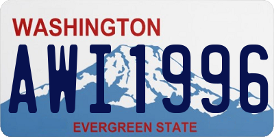 WA license plate AWI1996