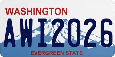 WA license plate AWI2026