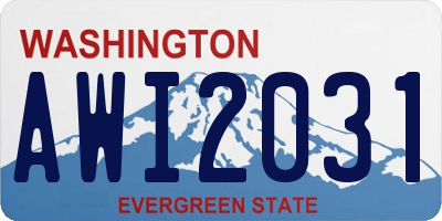 WA license plate AWI2031
