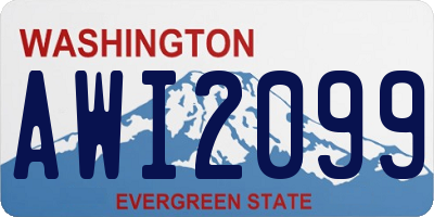 WA license plate AWI2099