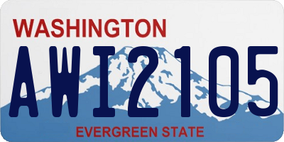 WA license plate AWI2105