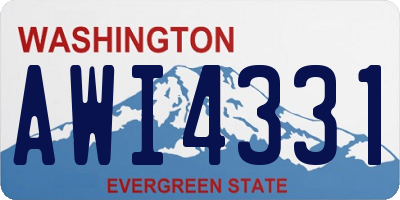 WA license plate AWI4331