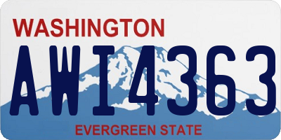 WA license plate AWI4363