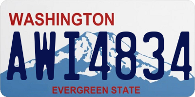 WA license plate AWI4834