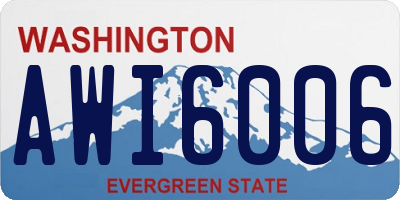 WA license plate AWI6006