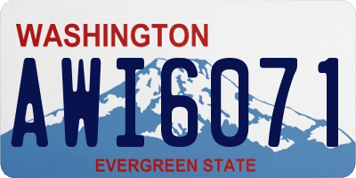 WA license plate AWI6071