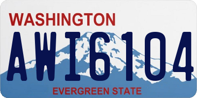 WA license plate AWI6104