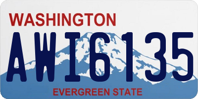 WA license plate AWI6135