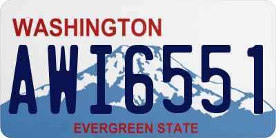 WA license plate AWI6551