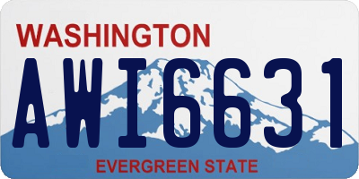 WA license plate AWI6631