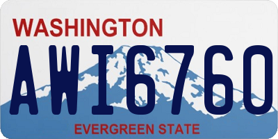 WA license plate AWI6760