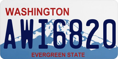 WA license plate AWI6820