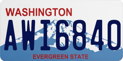 WA license plate AWI6840