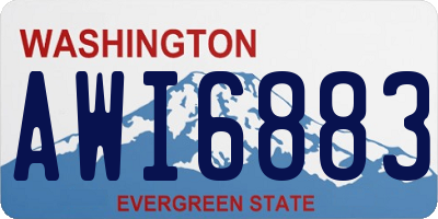 WA license plate AWI6883