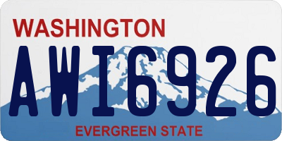 WA license plate AWI6926