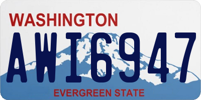 WA license plate AWI6947